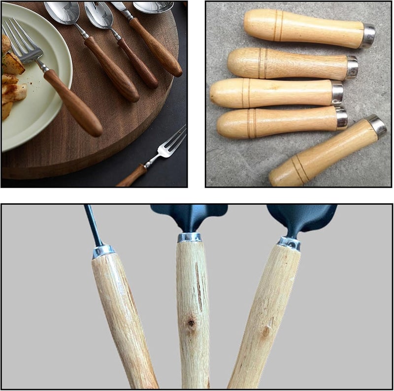 Begino Wooden File Handle with Strong Metal Collars, 4 Pcs Hand Drill File Handle Cutting Tool Craft, 2 Pcs for 6"-8" File and 2 Pcs for 10"-12" File - Image 5